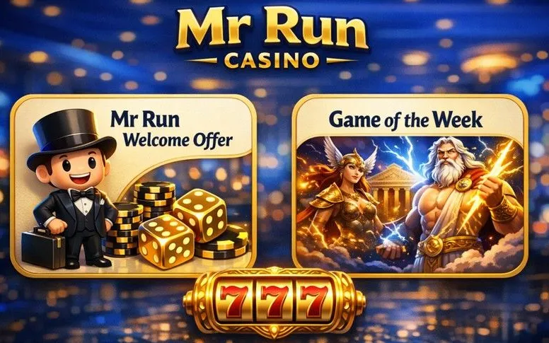 Mr Run Casino home page hero banner